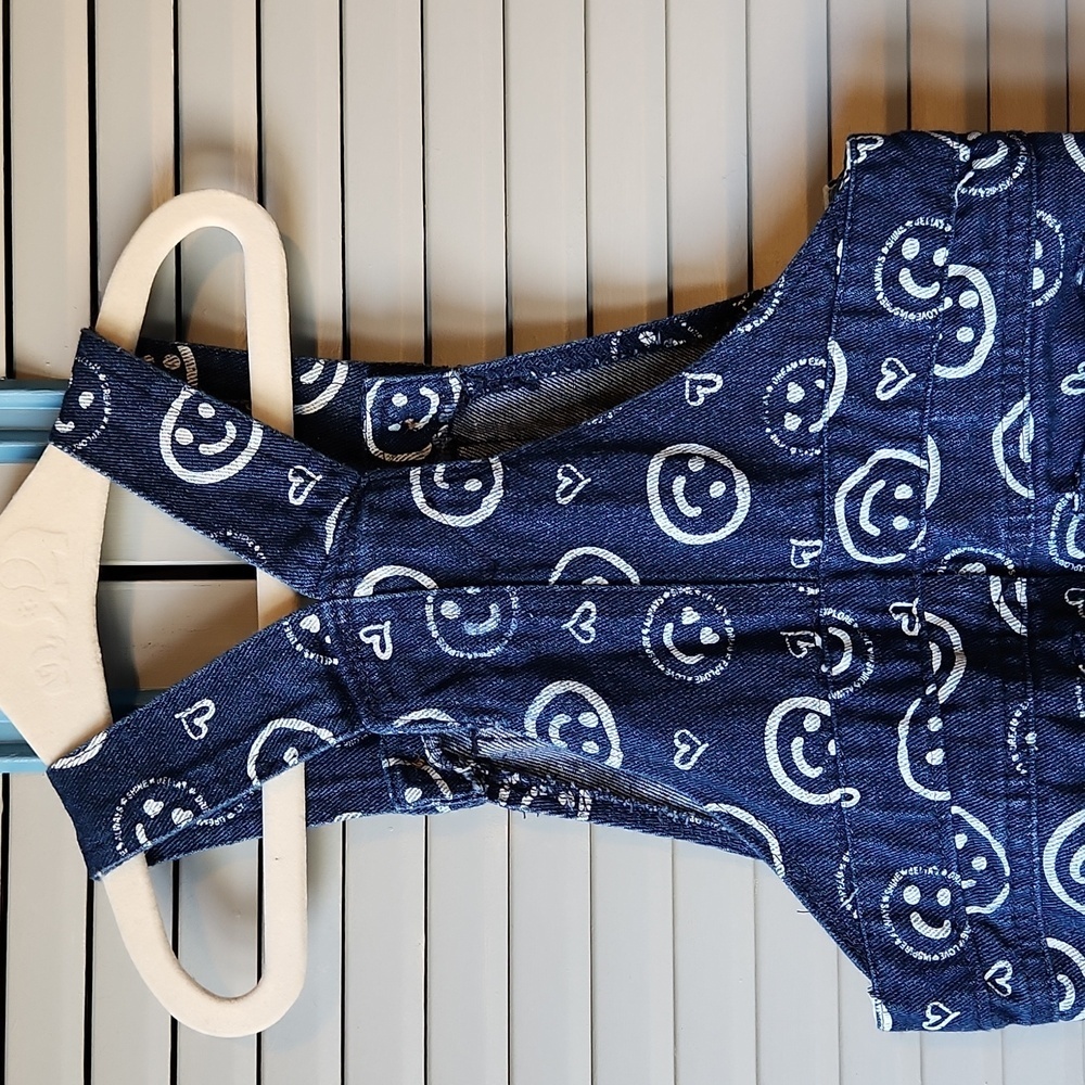 Delia's Baby Smiley Face Denim Overalls - Picture 9 of 12